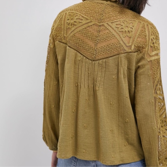 Anthropologie Stephine Lace buttondown blouse . - Picture 2 of 6